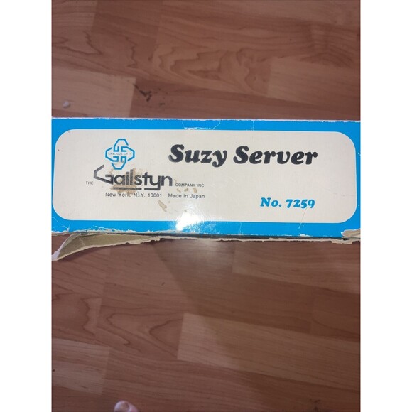 NOS Vintage Wood Chrome Suzy Server Mid Century Gail Craft Japan Lazy Susan - Picture 3 of 9